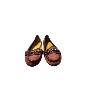 Sebago Women’s Pink Suede Horsebit Loafers Flats Size EU 38 and a half.